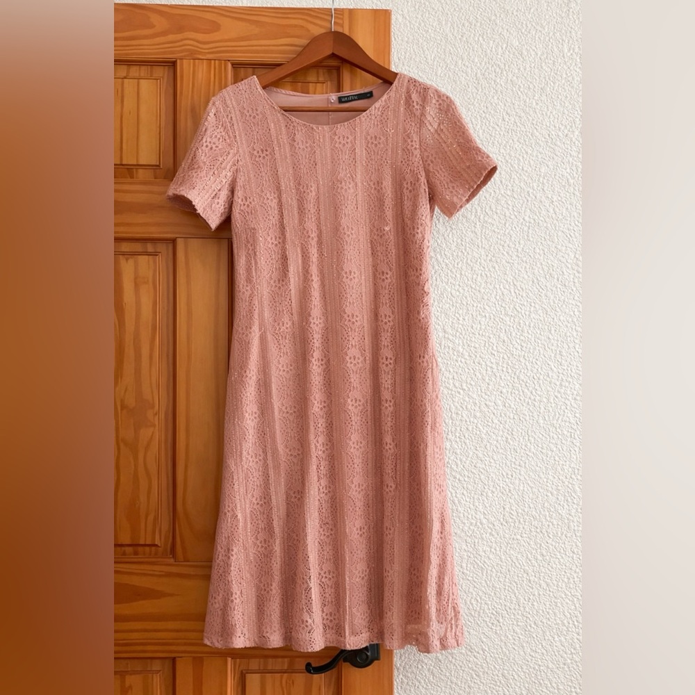 Mikarose Blush Lace Midi Dress